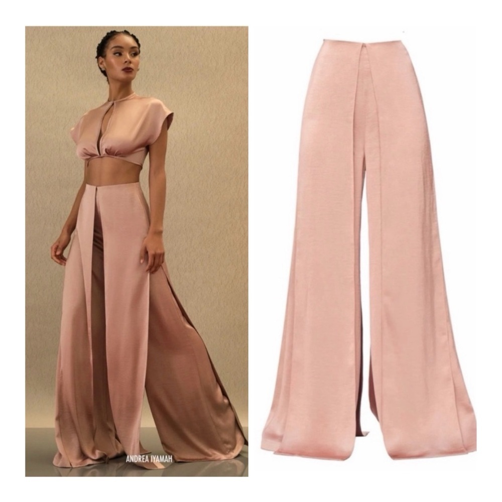Andrea Iyamah Blush Wide Leg Pants